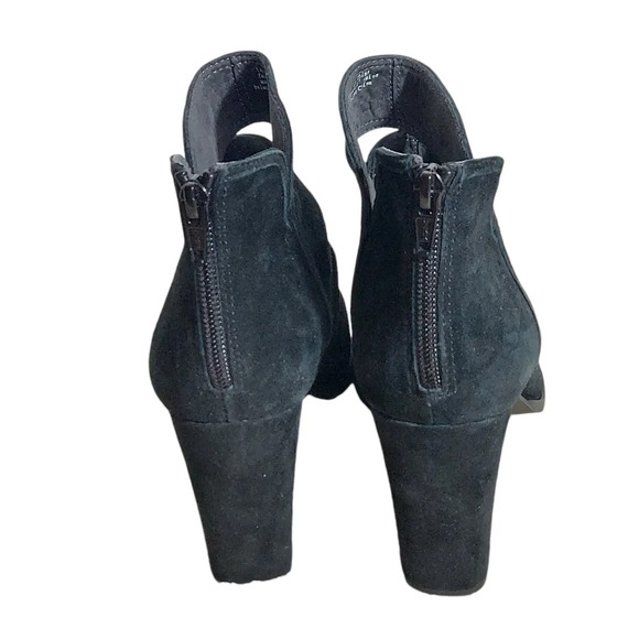 Seychelles‎ Lagoon Black Suede Cutout Ankle Boots Block Heels - Picture 6 of 16